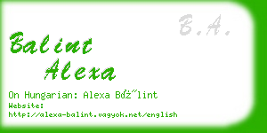 balint alexa business card